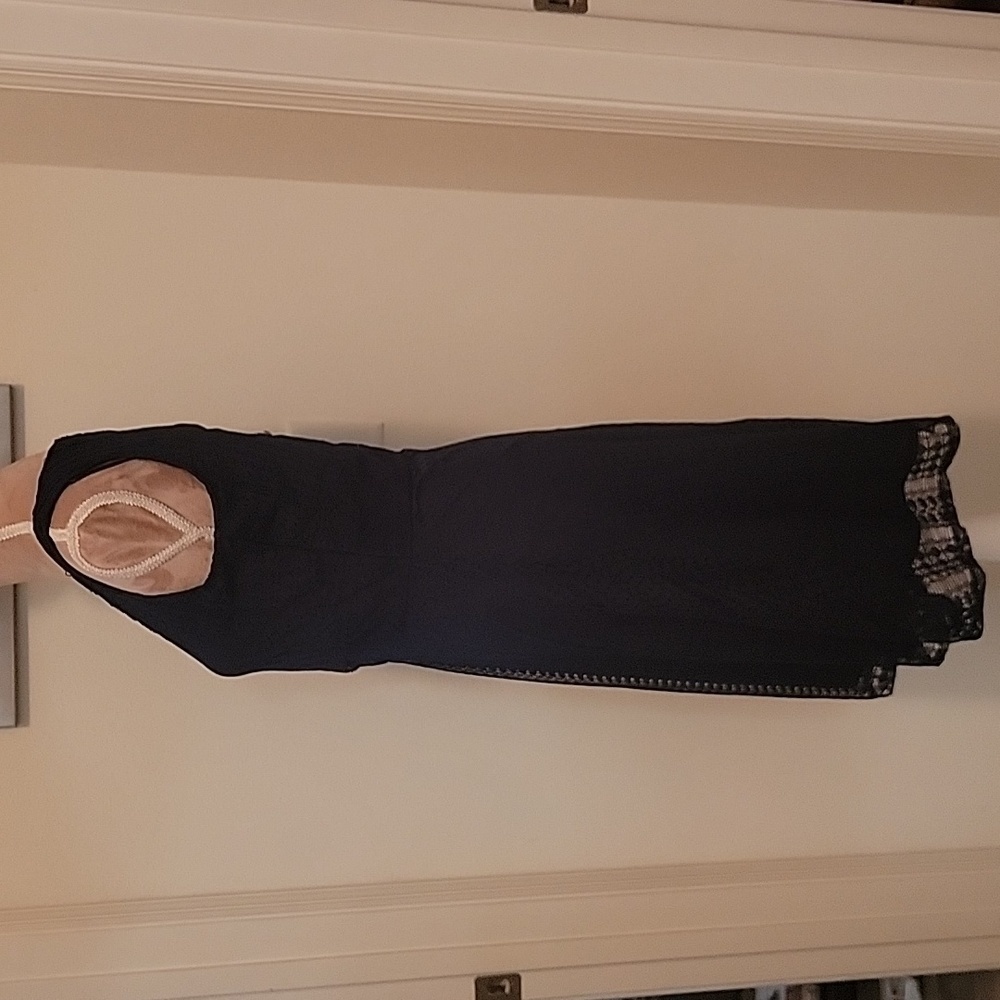 Kim Rogers Lace Overlay Dress Fit & Flare, Navy Blue Size S - Picture 4 of 8